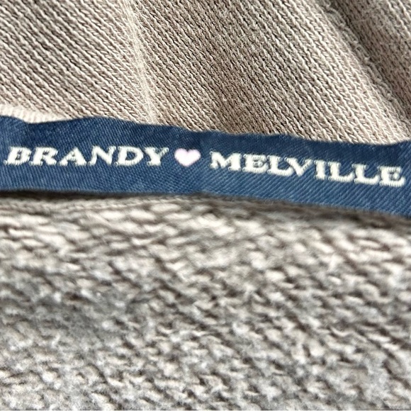 Brandy Melville Beige Zip-Up Hoodie - Picture 3 of 5